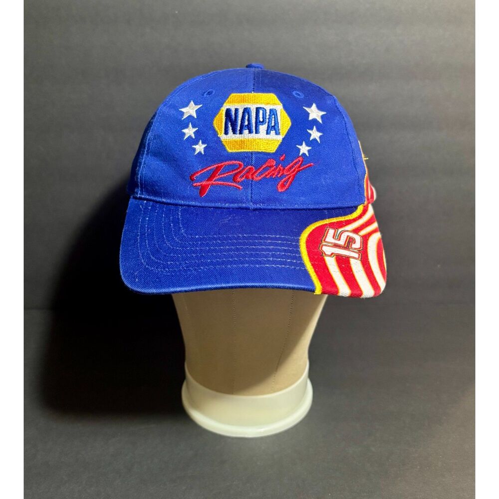 Vintage NAPA Racing Hat NASCAR #15 USA Flag Patriotic Adjustable Cap Embroidered